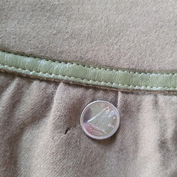 Vintage French Wool Skirt Olive Red Pencil, sz 2 - Picture 11 of 14